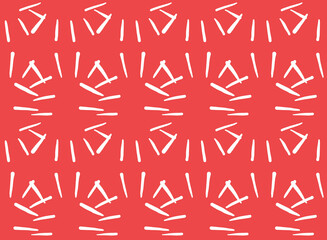 Vector texture background, seamless pattern. Hand drawn, red, white colors.