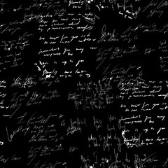 Seamless vector pattern. White text on a black background.