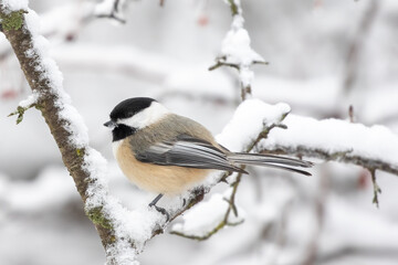 Black-capped Chickadee in the Snow