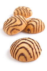 Crumbly cookies with chocolate stripes