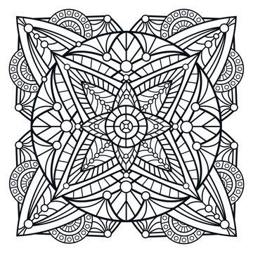 Mandale icon. Black and white design