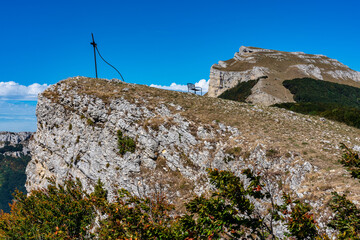 Col de Bataille, Ombleze, France. View on the plateau of Tete de la Dame.
