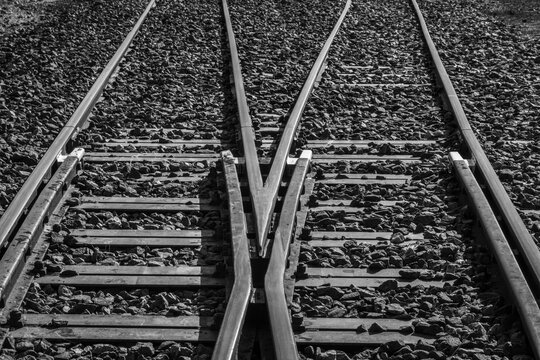 Railroad tracks, side by side, Namibia