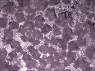 Salt crystals up to the light. The texture of the crystals.