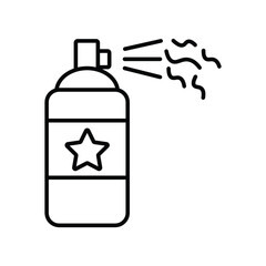 Party spray celebration line icon