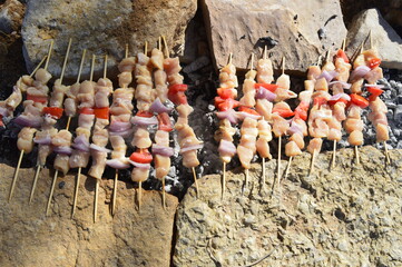 Grilled meat in the open air