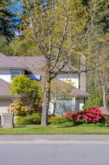 Fragment of a house with nice outdoor landscape in Vancouver, Canada.