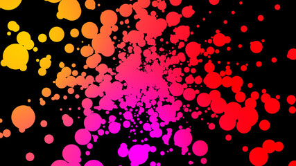Abstract colorful illustration circle round dot texture pattern in black background for design concept