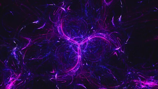 Abstract dark energy mystical mandala -  endless looping chaotic patterns and cosmic shapes.
