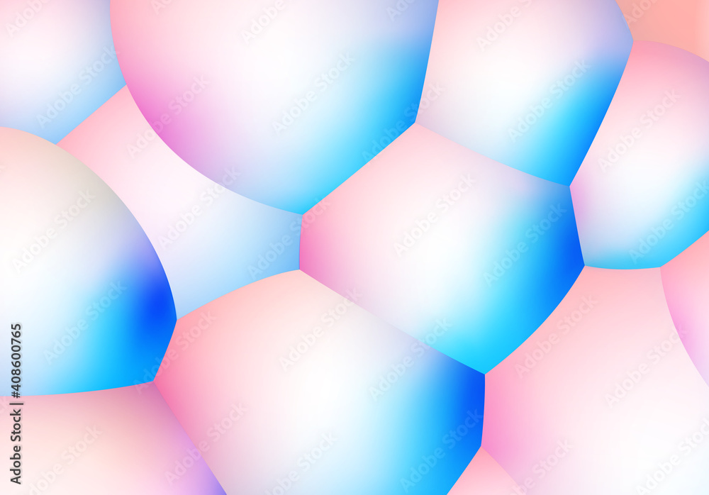 Poster Abstract background with pearlescent soft bubbles balls