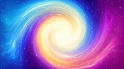 Foto auf Acrylglas Antireflex Background of a bright multicolored energy spiral in a space environment © Martín Férriz