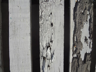 Background of the old white blue wooden fence texture