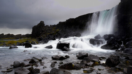 waterfall in the mountains