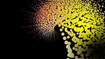 Obraz premium Abstract colorful illustration circle round dot texture pattern in black background for design concept