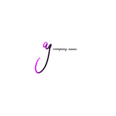 AY handwritten logo for identity