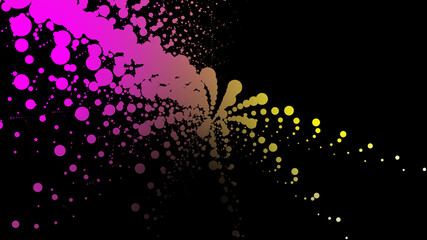 Abstract colorful illustration circle round dot texture pattern in black background for design concept