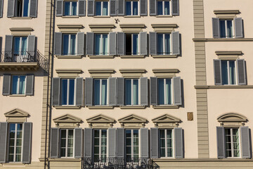 Fototapeta premium Typical houses with shutters in Florence, Italy