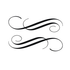 ornaments decor elements elegant symmetric curves calligraphic vector