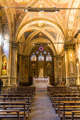 Fototapeta na wymiar FLORENCE, ITALY - OCTOBER 21, 2018: Interior of Orsanmichele church in Florence, Italy