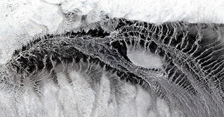alien, United States, abstract photography of relief drawings in  fields in the U.S.A. from the...