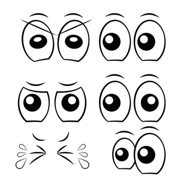 Collection of cartoon eyes with different emotions