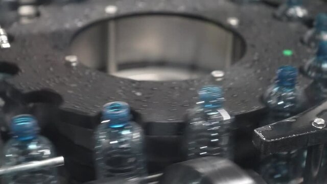 Filling bottled spring water manufacturing