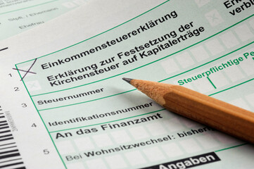 Formular für Einkommensteuererklärung beim Finanzamt