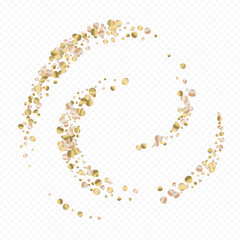 Yellow Shine Abstract Transparent Background. Christmas Dot Backdrop. Gold Dust Golden Postcard. Polka Light Design.