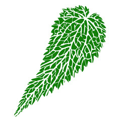 Botanical nettle leaf print in green