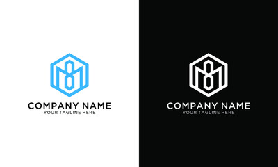 initial letter M with infinity logo design template