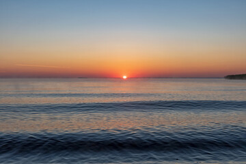 Dawn on Lake Pskov in summer, Pskov region