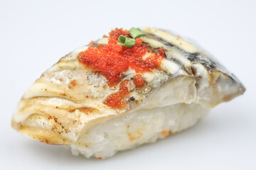 Nigiri Sushi set on a white background