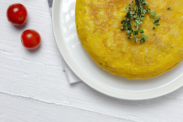 Homemade Spanish Omelette with Potatoes and Eggs