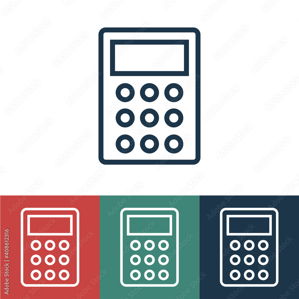 Poster Linear vector icon with calculator