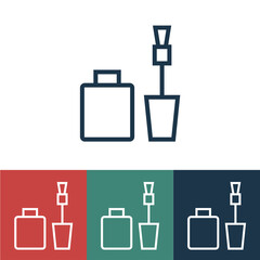 Linear vector icon with nail varnish