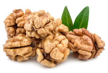 Walnuts isolated on white background