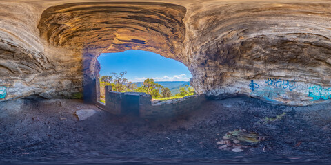 Spherical 360 panorama photograph of the Jamison Valley from Kings Tableland