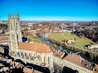 Stadt Fribourg, Poya und Zaehringen brücke, Schweiz , Winter