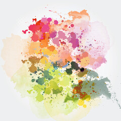 Colorful paint splashes Bitmap illustration Wallpaper - 408615399