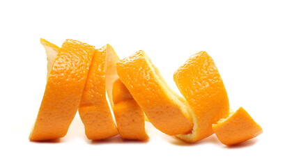 Orange peel isolated on white background