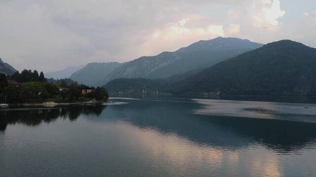 Ravishing finest turquoise glow of lake Ledro in valley Ledro in Trentino,Italy.