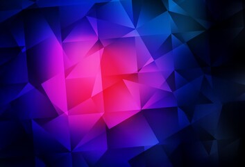 Dark Pink, Blue vector low poly background.