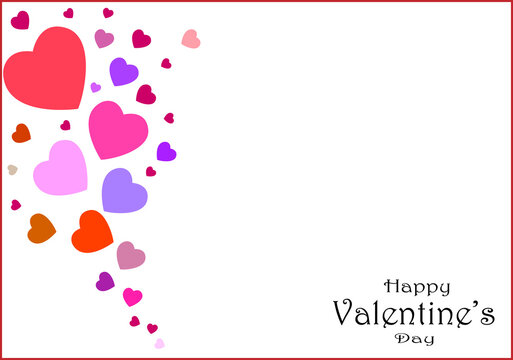 Romantic greeting card design. Happy valentines day vector graphics