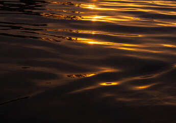 golden sunset reflection
