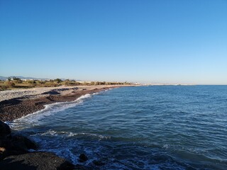 Fototapeta na wymiar view of the coast of the sea in Valencia Spain