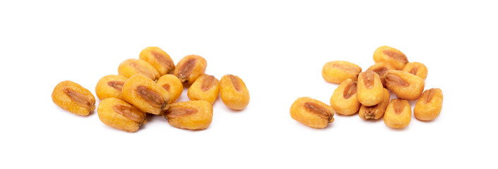 Salted roasted corn isolated on white background