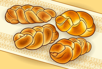 Buns hand drawn vector doodles illustration.
