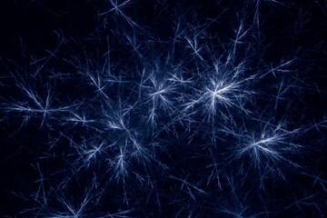 Blue fireworks effects. Space stars. Snowflakes. Abstract background for design and decoration 