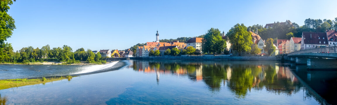 Blick auf Landsberg am Lech, Bayern, Deutschland 