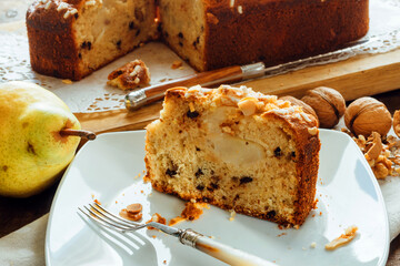 Homemade plumcake with yogurt.
